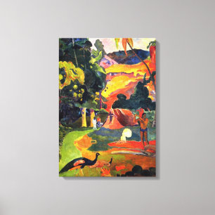Paisagem de Gauguin com quebra de Canvas de Peacoc