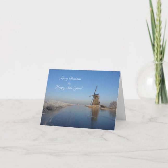 Paisagem de inverno com cartão de Natal (Frente)