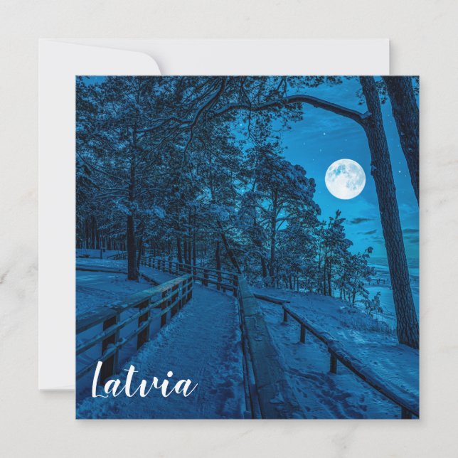 Paisagem de inverno com floresta de pinheiros cobe (Frente)