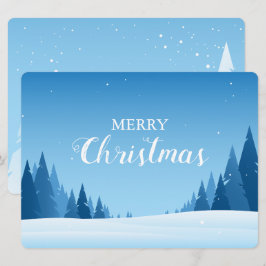 Paisagem de inverno com neve Feliz Cartão de Natal