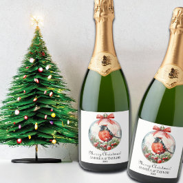 Paisagem de inverno com pássaro vermelho