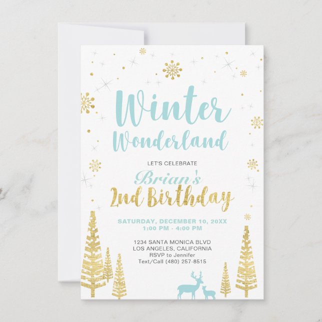 Paisagem de Inverno - Convite de 2º Aniversário -  (Frente)