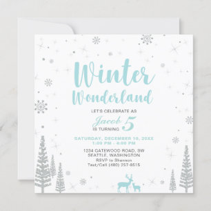 Paisagem de Inverno - Convite de Aniversário Infan