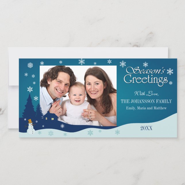 Paisagem de inverno de Férias com Cartões com foto (Frente)