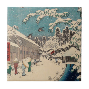 paisagem de inverno de Hiroshige Japão ukiyo-e ant