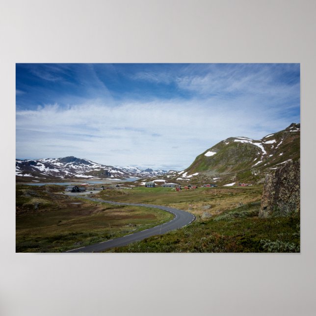 Paisagem de montanha na Noruega, poster (Frente)