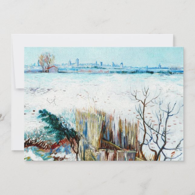 Paisagem de neve com Arles por Vincent van Gogh (Frente)