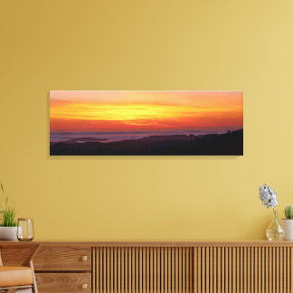 Paisagem de Pôr do Sol Dourado Impressão em Tela