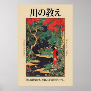 Paisagem de Rio Japonês Impressão Artística Senhor