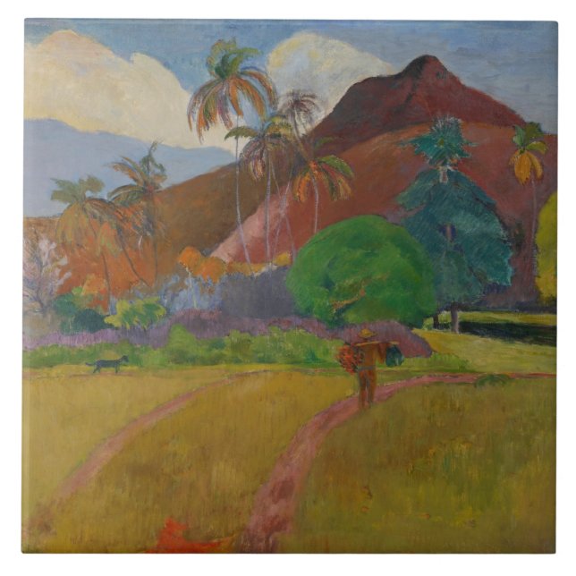 Paisagem de Tahitian, 1891 (óleo em canvas) (Frente)