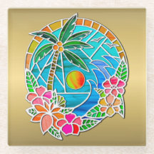 Paisagem de Verão de Árvore de Palma do Oceano Dou