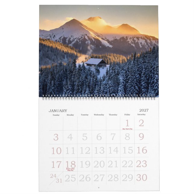 Paisagem do Calendário 2025 (Jan 2027)