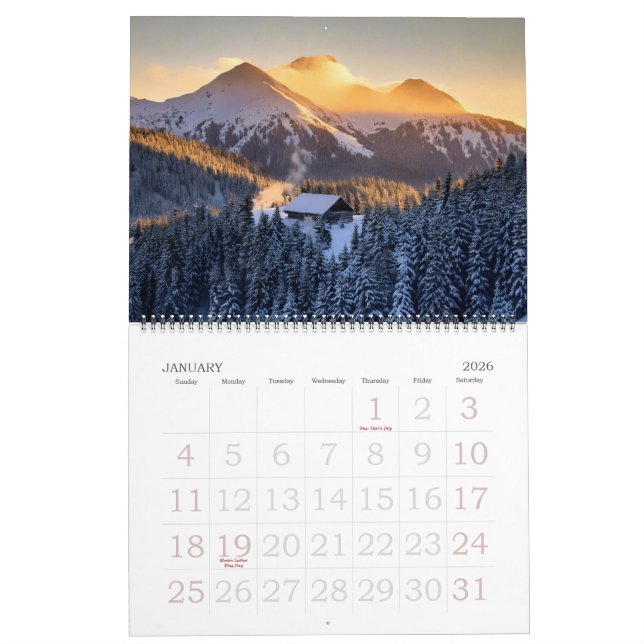 Paisagem do Calendário 2025 (Jan 2026)