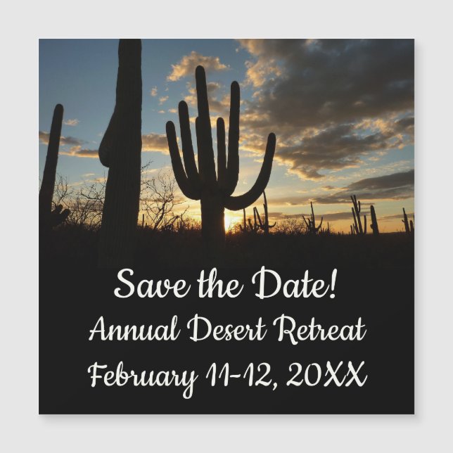 Paisagem do Deserto de Arizona Saguaro Sunset II (Frente)