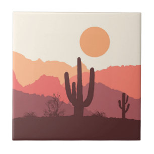 Paisagem do deserto mexicano burgundy e laranja