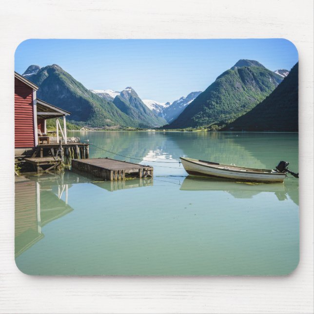 Paisagem do fiorde no mousepad de Noruega (Frente)