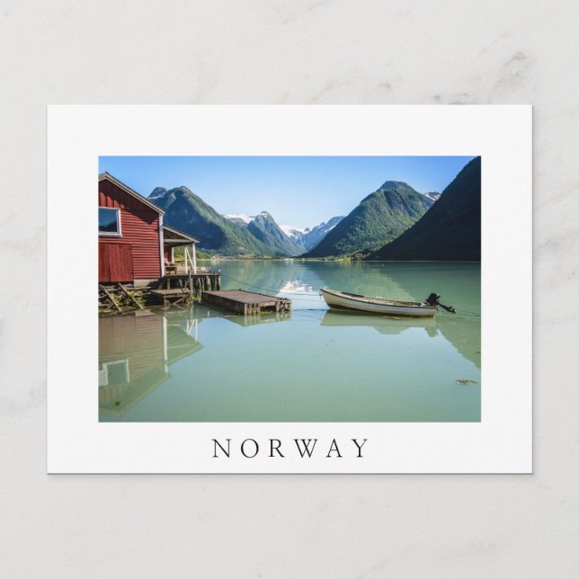 Paisagem do fioro na Noruega: cartão postal branco (Frente)