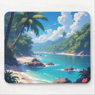 Paisagem do Oceano Marinho Mousepad
