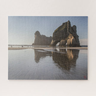 Paisagem do quebra-cabeça da praia de Nova