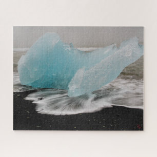 Paisagem do quebra-cabeça de Islândia - iceberg