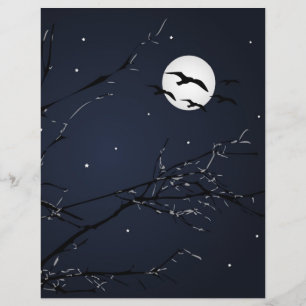 Paisagem dos pássaros de noite