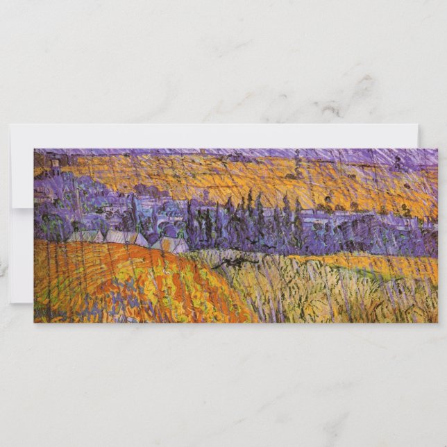 Paisagem em Auvers, em Chuva, por Vincent van Gogh (Frente)