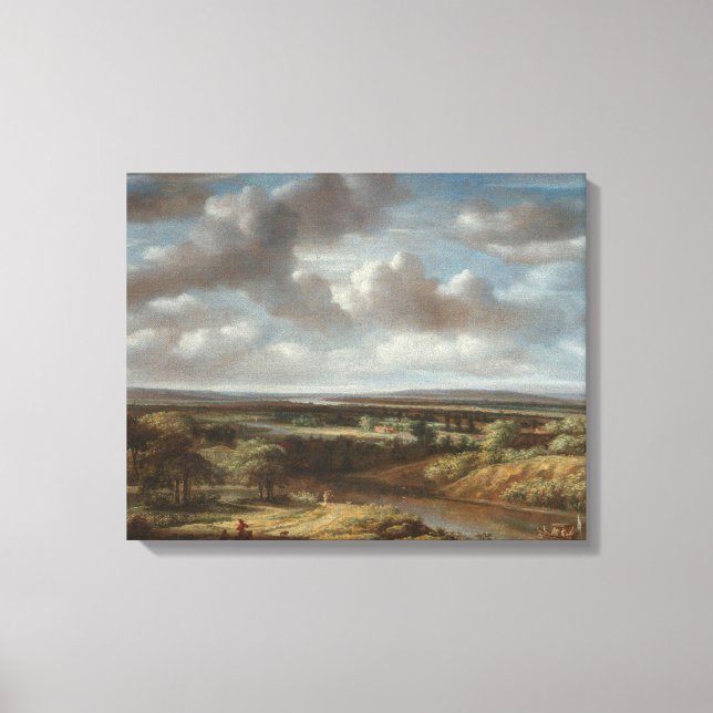 Paisagem fluvial, Philips Koninck, 1676 Canvas Pri (Frente)