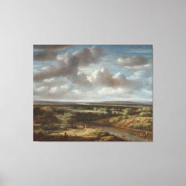 Paisagem fluvial, Philips Koninck, 1676 Canvas Pri (Frente)