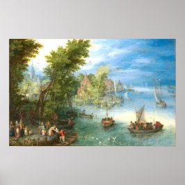 Paisagem fluvial - Poster de Belas Artes Jan Brueg