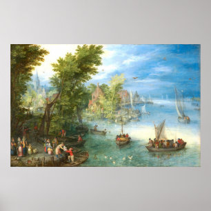 Paisagem fluvial - Poster de Belas Artes Jan Brueg