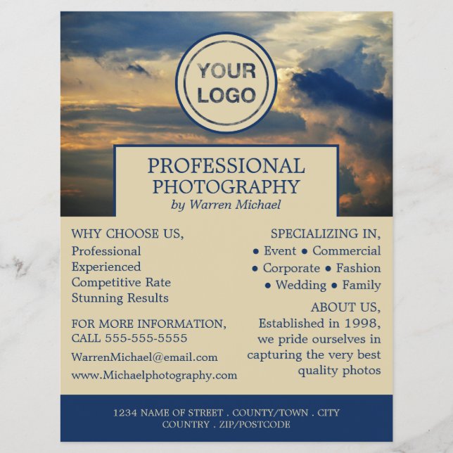 Paisagem, Fotografia, Folheto de Aluguer Fotógrafo (Frente)