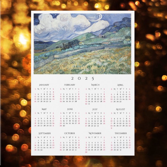 Paisagem França Vincent Van Gogh Calendar 2025 (Landscape France Vincent Van Gogh 2025 Calendar)