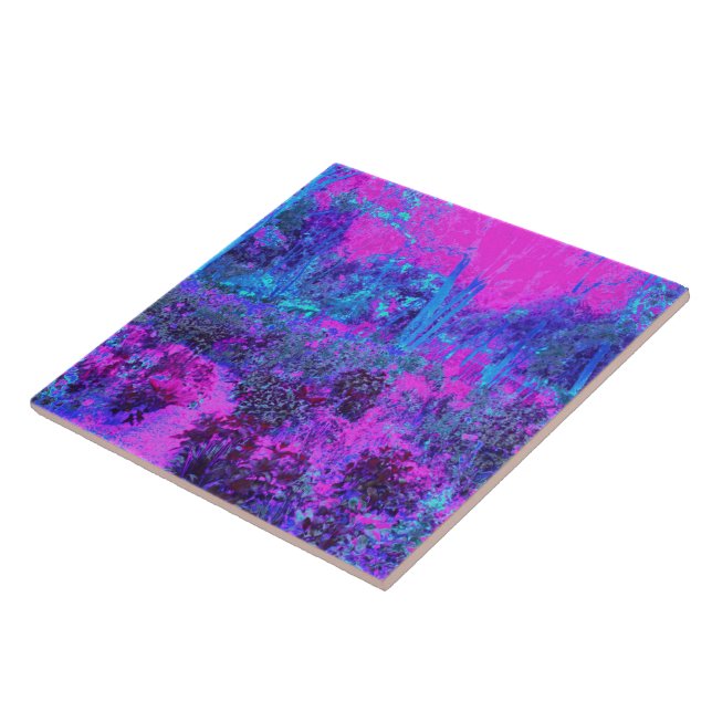 Paisagem Impressionista Azul e Rosa-Quente (Lateral)