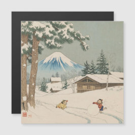 Paisagem japonesa de inverno - cartão magnético