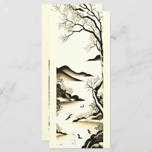 Paisagem Japonesa Ink Art n.o 3 (Frente/Verso)