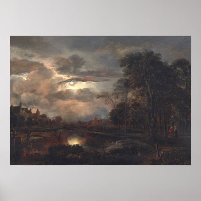 Paisagem lunática - van der Neer Fine Art Poster (Frente)