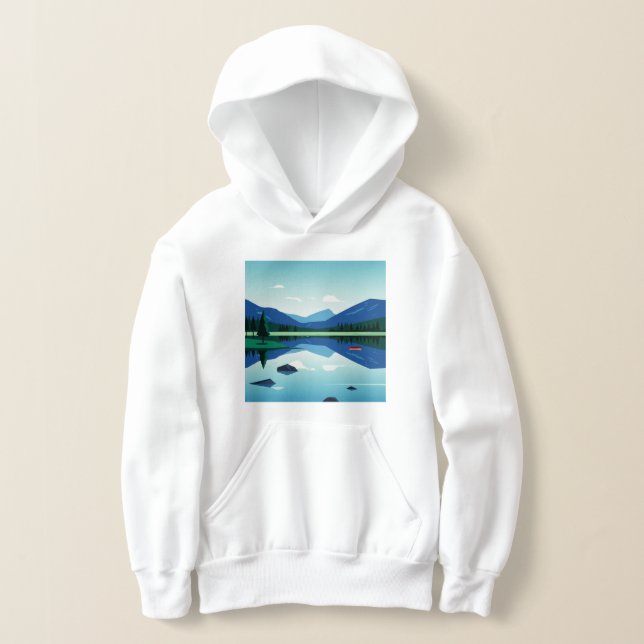 Paisagem montanhosa de um lago (Postura )