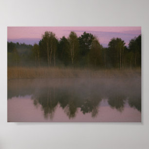 Paisagem natural Cenário rural Lago Fog Poster