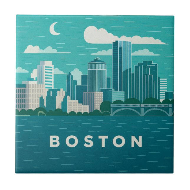 Paisagem Noturna da Cidade de Massachusetts | Cida (Frente)
