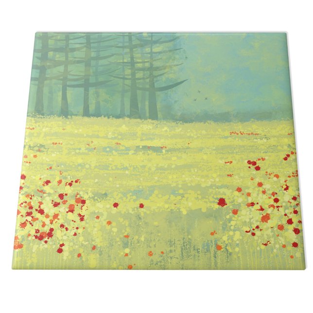Paisagem Paisagem Meadow (Abstract summer wildflowe rmeadow art ceramic tile)