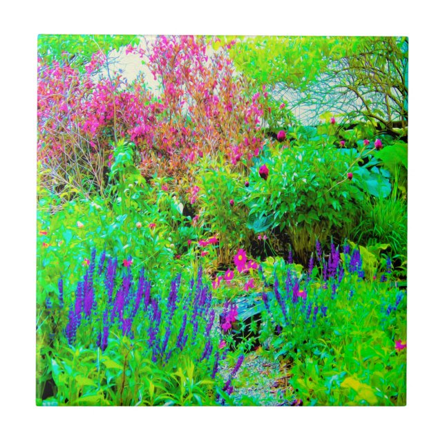 Paisagem Primavera verde do jardim com peônias (Frente)