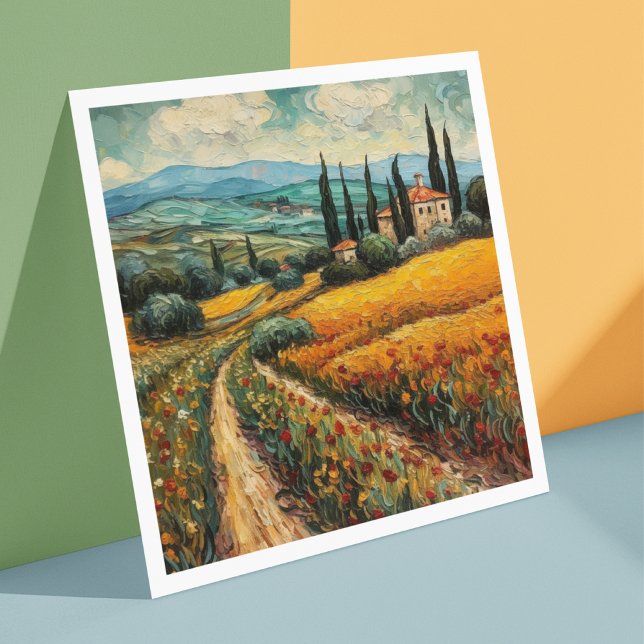 Paisagem Rural de Tuscany com Flores Silvestres Do (Criador carregado)