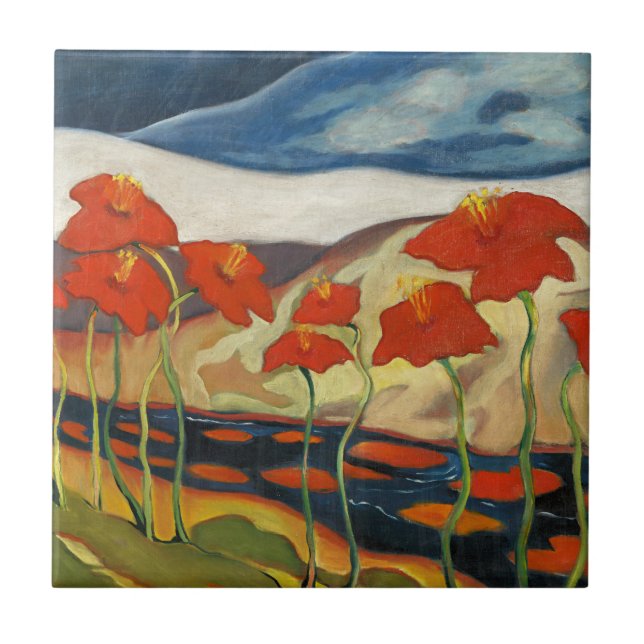 Paisagem Surrealista Modernista com Papoulas Verme (Frente)