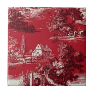Paisagem Toile Vermelha Vintage (5)
