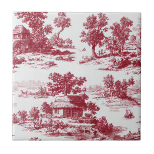 Paisagem Toile Vermelho Vintage (4)