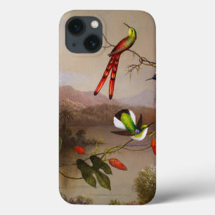 Paisagem tropical com dez beija-flores