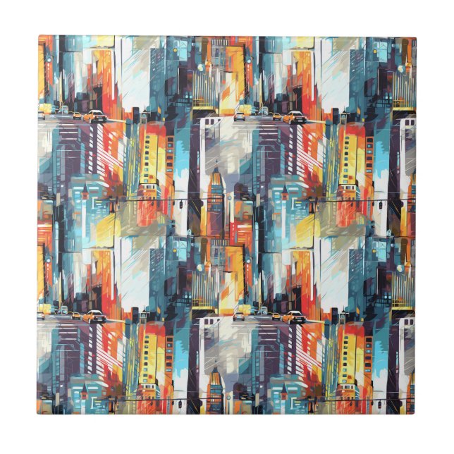 Paisagem Urbana Abstrata de Cyberpunk (2) (Frente)