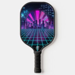 Paisagem Urbana Futurista Synthwave Neon Roxo
