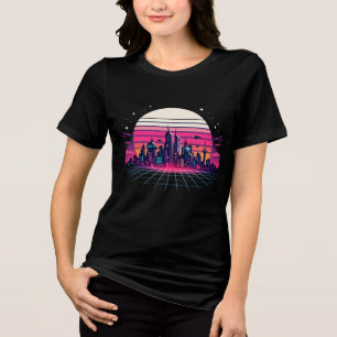 Paisagem Urbana Retro Futurista Vaporwave Pôr do S