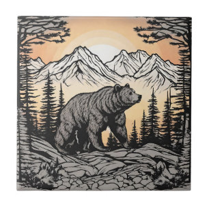 Paisagem Urso e Natureza das Montanhas